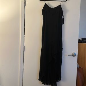 Black Aidan by Aidan Mattox gown black crepe and chiffon size 4 NWT